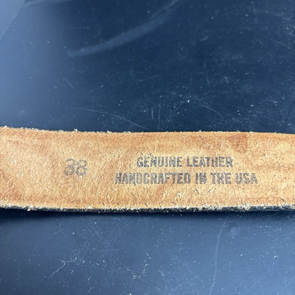 Eagle Belt Buckle And Size 38 Tooled Leather Belt Bald Eagles 41" Vintage‎ 90s - Picture 3 of 6